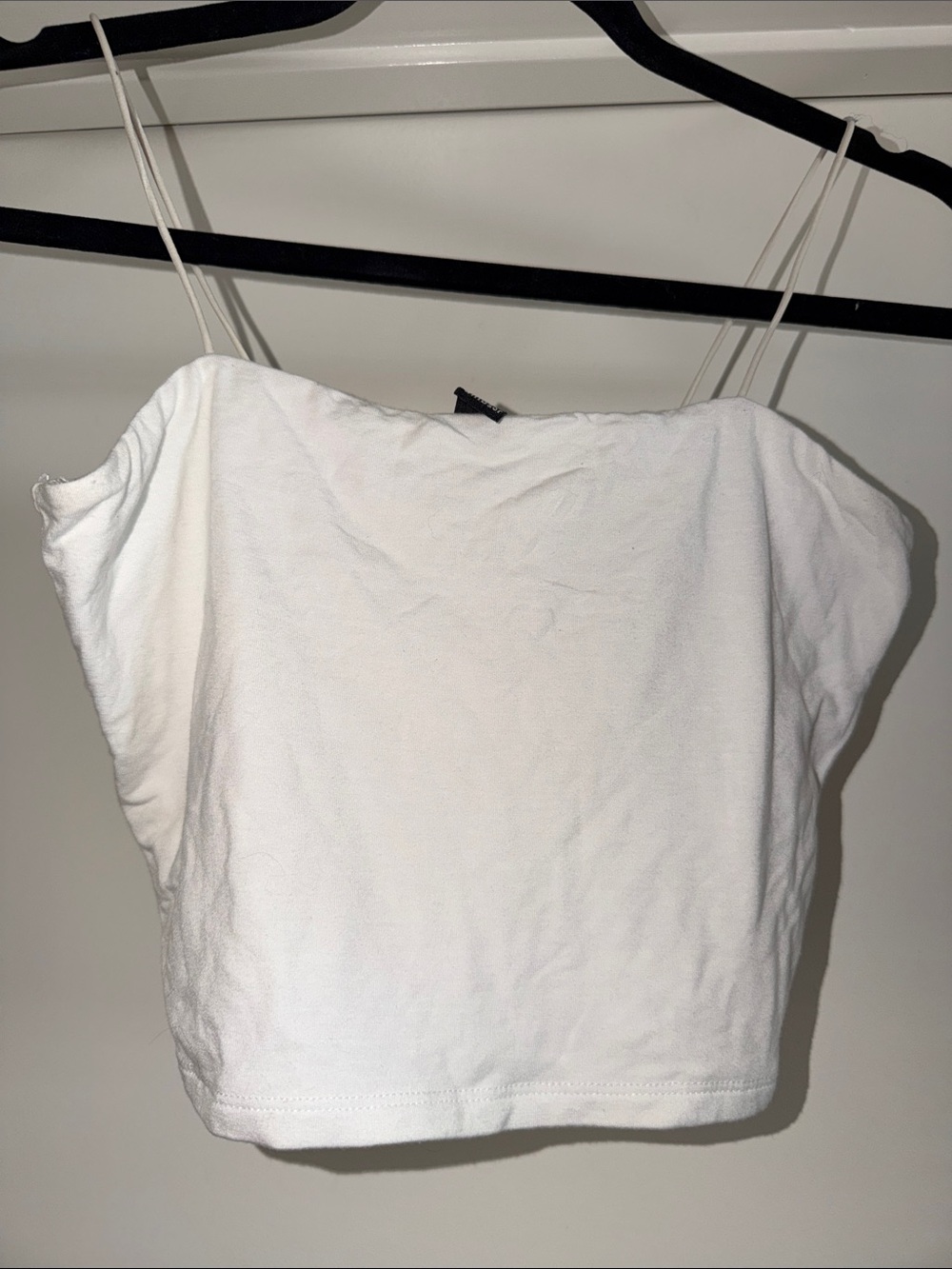 Windsor White Spaghetti-Strap Crop Camisole